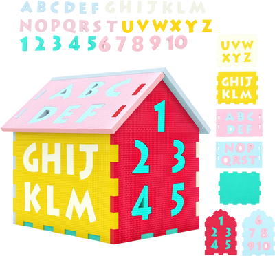Costway Interlocking Alphabet & Number Puzzle Floor Mats Baby Play Gym 38829532 New