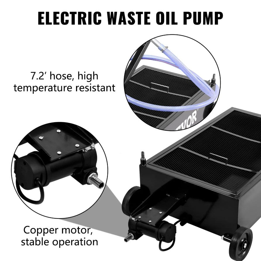 Vevor Low-Profile Oil Drain Pan 25-Gallon with Pump and Casters New
