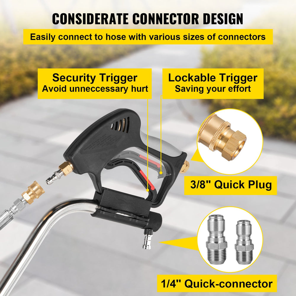 Vevor 24" Surface Cleaner 4000 PSI for Pressure Washer 3/8" Quick Connector Stainless Steel with 3 Nozzles New