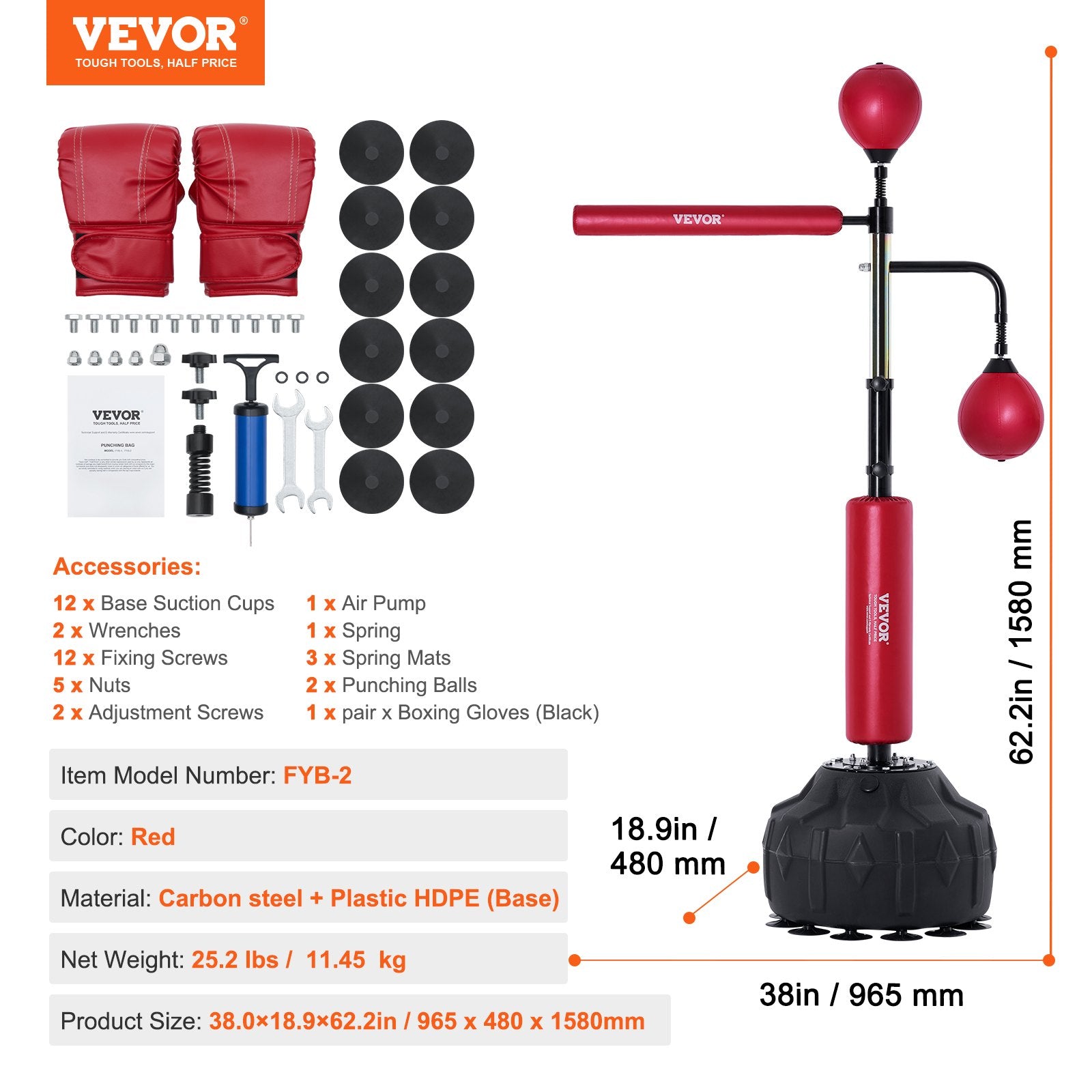 Vevor Boxing Speed Trainer Height Adjustable Reflex