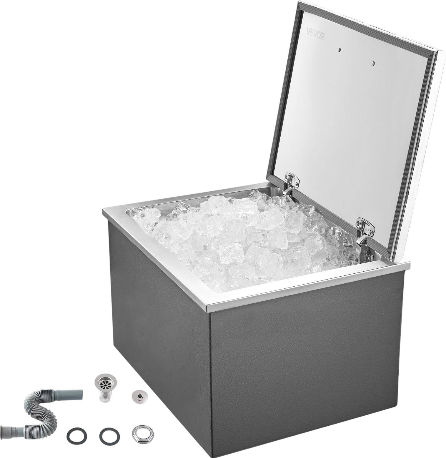 Vevor Drop-In Ice Chest 113.7 Qt Stainless Steel 28