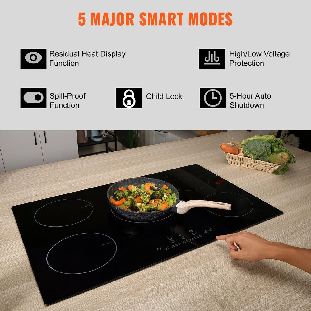 Vevor Electric Cooktop 30" 5 Burners 9200W Built-In Magnetic Induction Stove Top New
