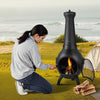 Vevor Outdoor Aluminum Chiminea Fireplace 18" with Grill Mesh and Chimney Coat New