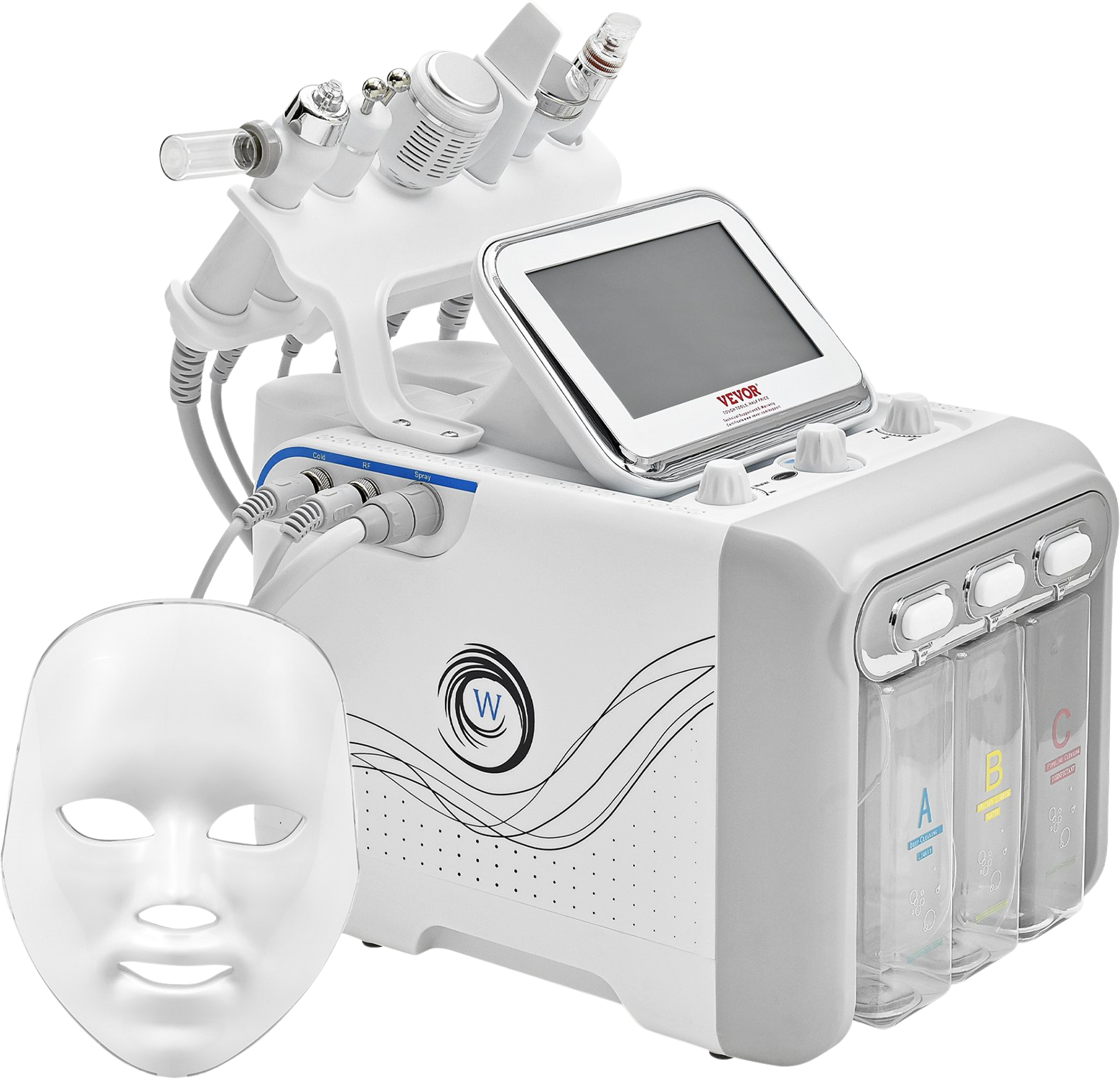 Vevor 7 in 1 Hydrogen Oxygen Facial Machine 6 Skincare Probes 7 Color Light Beauty Mask New