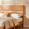 Classic wooden headboard in warm brown elevates your room with modern and rustic charm, featuring solid wood legs and 12 slats.
