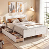 Queen Size Bed Frame with 2 Storage Drawers and Footboard-White - Gallery View 1 of 11