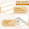 Queen size bed frame with slatted platform, featuring 8 plywood slats and embedded design for mattress stability.