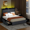 Full/Queen Size Bed Frame with LED Lights and Charging Station-Queen Size - Gallery View 1 of 10