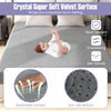 Queen size luxury super soft velvet mattress protector with breathable surface and non-slip bottom for stable sleep.