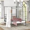 Twin/Full/Queen Size Metal Canopy Bed Frame with Slat Support-Queen Size - Gallery View 1 of 10