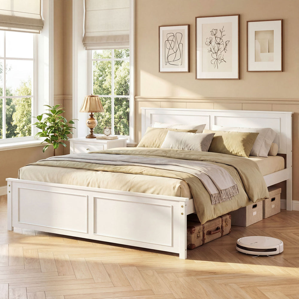 Queen Size Platform Bed Frame with Headboard - Gallery View 1 of 10