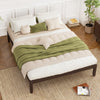 Queen size wood bed frame in espresso with sturdy slats and rubber wood legs, featuring a minimalist design for stylish.