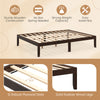 Queen size wood bed frame in espresso with sturdy wooden slats and rubber wood legs, ideal for strong support and.