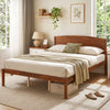Queen Size Wooden Platform Bed Frame with Curved Headboard-Walnut - Gallery View 1 of 9