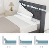 Bed wedge pillow in twin size, filling gaps of 0”-8” for optimal support and comfort, with side storage pockets.