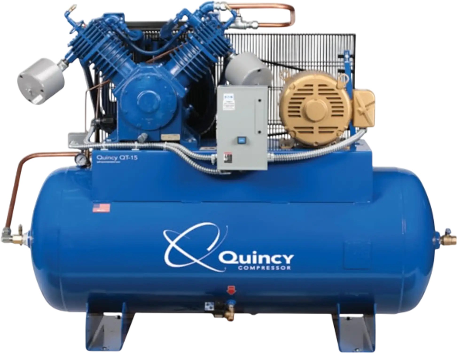 Quincy Compressor QT-10 Two Stage Piston Air Compressor 10 HP 200 Gallon Duplex Pro 230V 3 Phase New