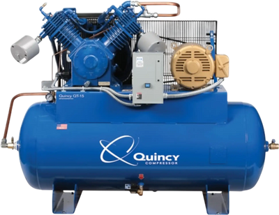 Quincy Compressor QT-10 Two Stage Piston Air Compressor 10 HP 200 Gallon Duplex Pro 230V 3 Phase New