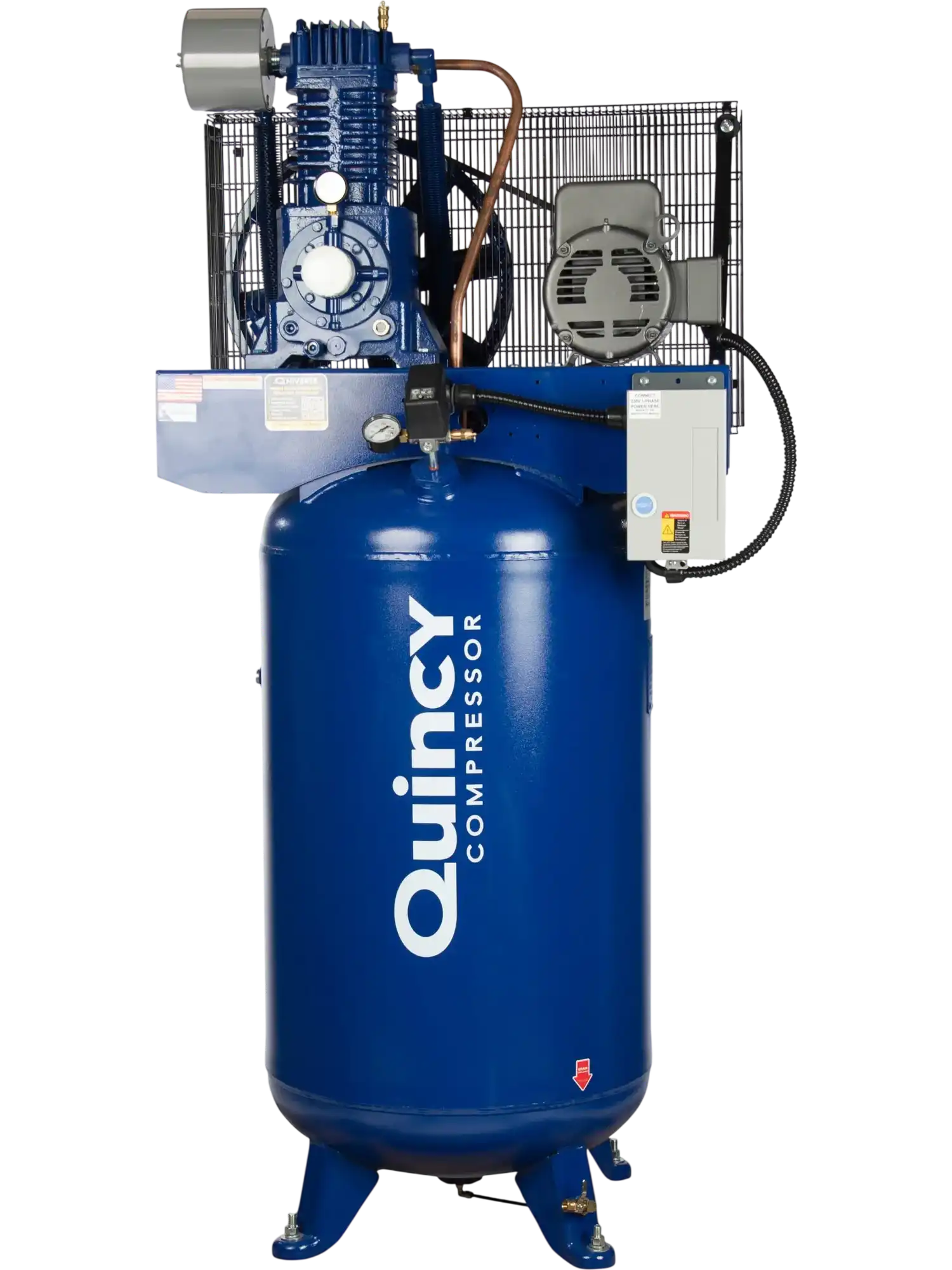 Quincy Compressor QP Two Stage Piston Air Compressor 5 HP 80 gallon Vertical Pro Plus 460V 3 Phase New