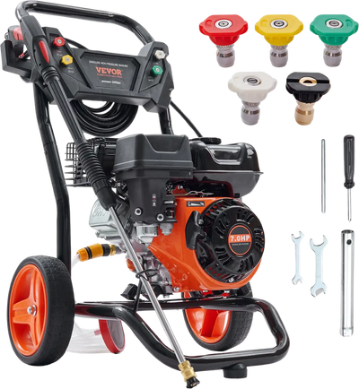 Vevor 3400 PSI Gas Pressure Washer 2.6 GPM with Aluminum Pump and 5 Quick Connect Nozzles New