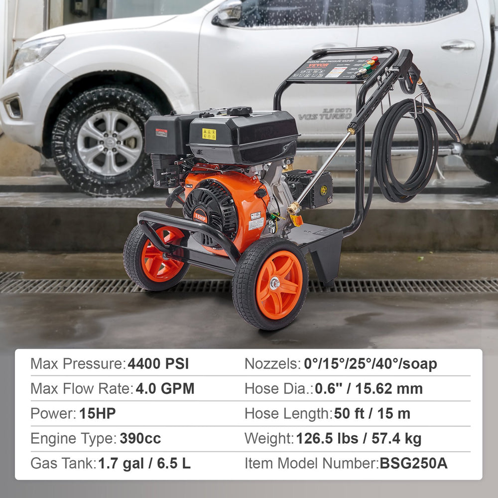 Vevor 4400 PSI Gas Pressure Washer 4.0 GPM with Copper Pump and 5 Quick Connect Nozzles New