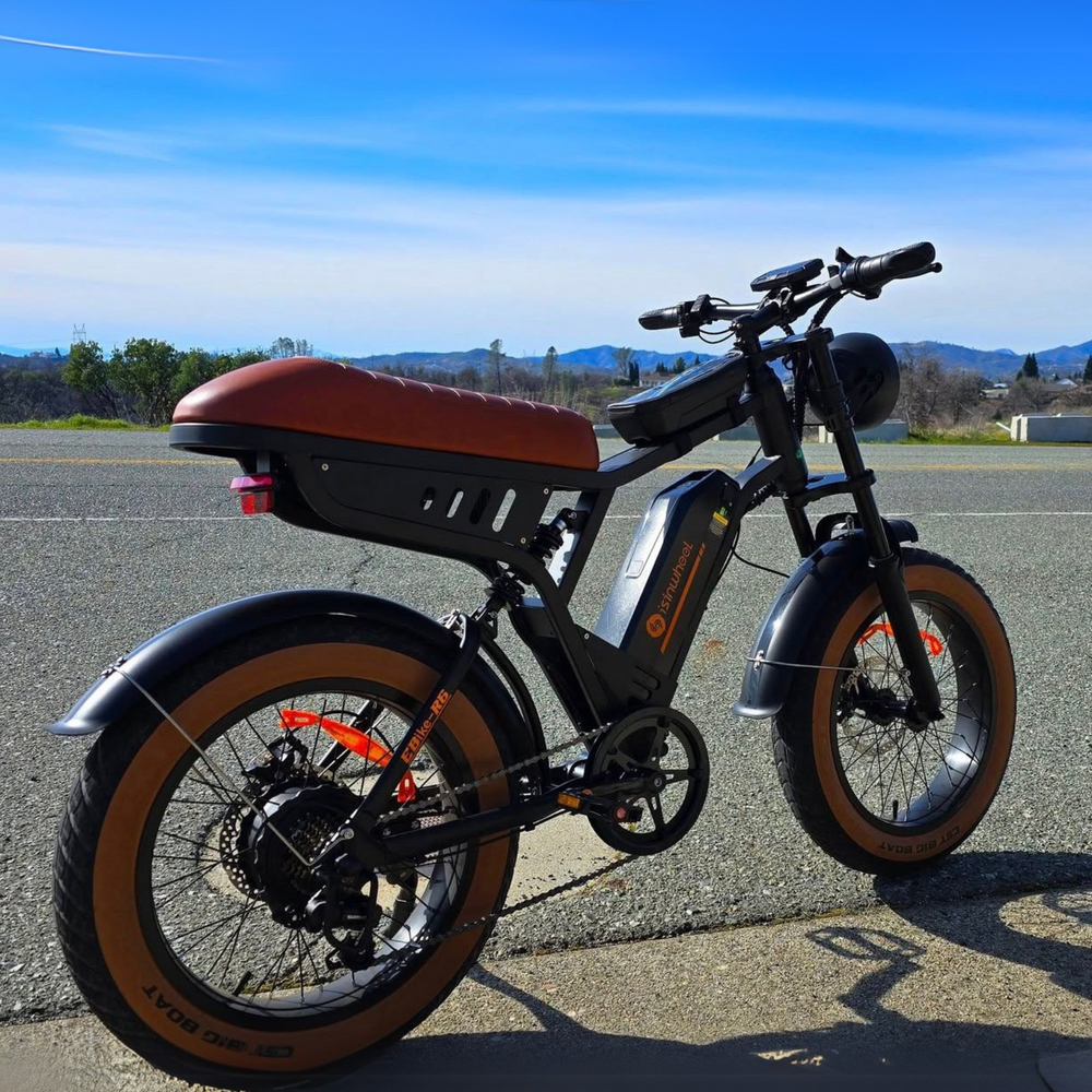 isinwheel R6 Off Road Retro Electric Bike - outdoor photo side view