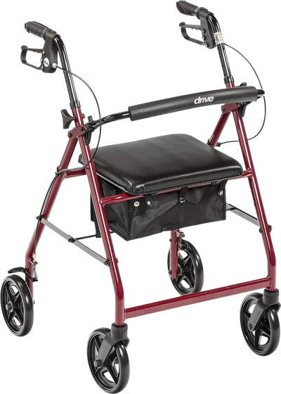 Drive Medical R728RD Aluminum Rollator Walker 4 Wheels 7.5