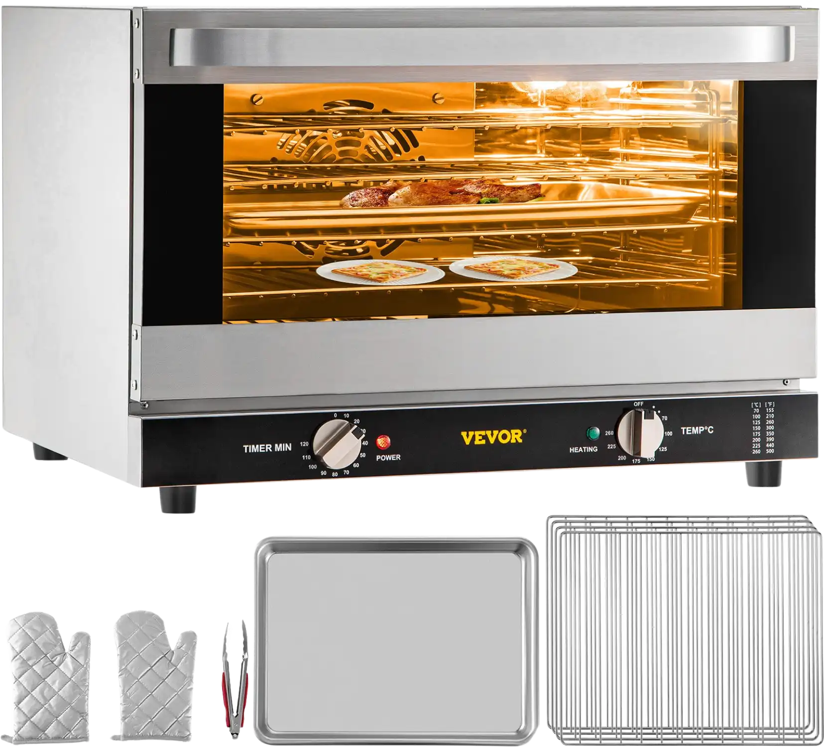 Vevor Commercial Convection Oven 1.66 Cu. Ft. 1600W Half-Size Oven 4-Tier 120V New