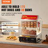 Vevor Hot Dog Steamer 28.5 Qt Commercial 2-Tier Electric Warmer with Sliding Glass Doors New