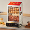 Vevor Hot Dog Steamer 39 Qt Commercial 2-Tier Electric Warmer with Sliding Glass Doors New