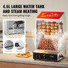 Vevor Hot Dog Steamer 39 Qt Commercial 2-Tier Electric Warmer with Sliding Glass Doors New