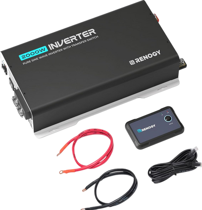 Renogy Inverter Pure Sine Wave 2000W 12V with UPS Transfer Switch and Built-In Bluetooth New