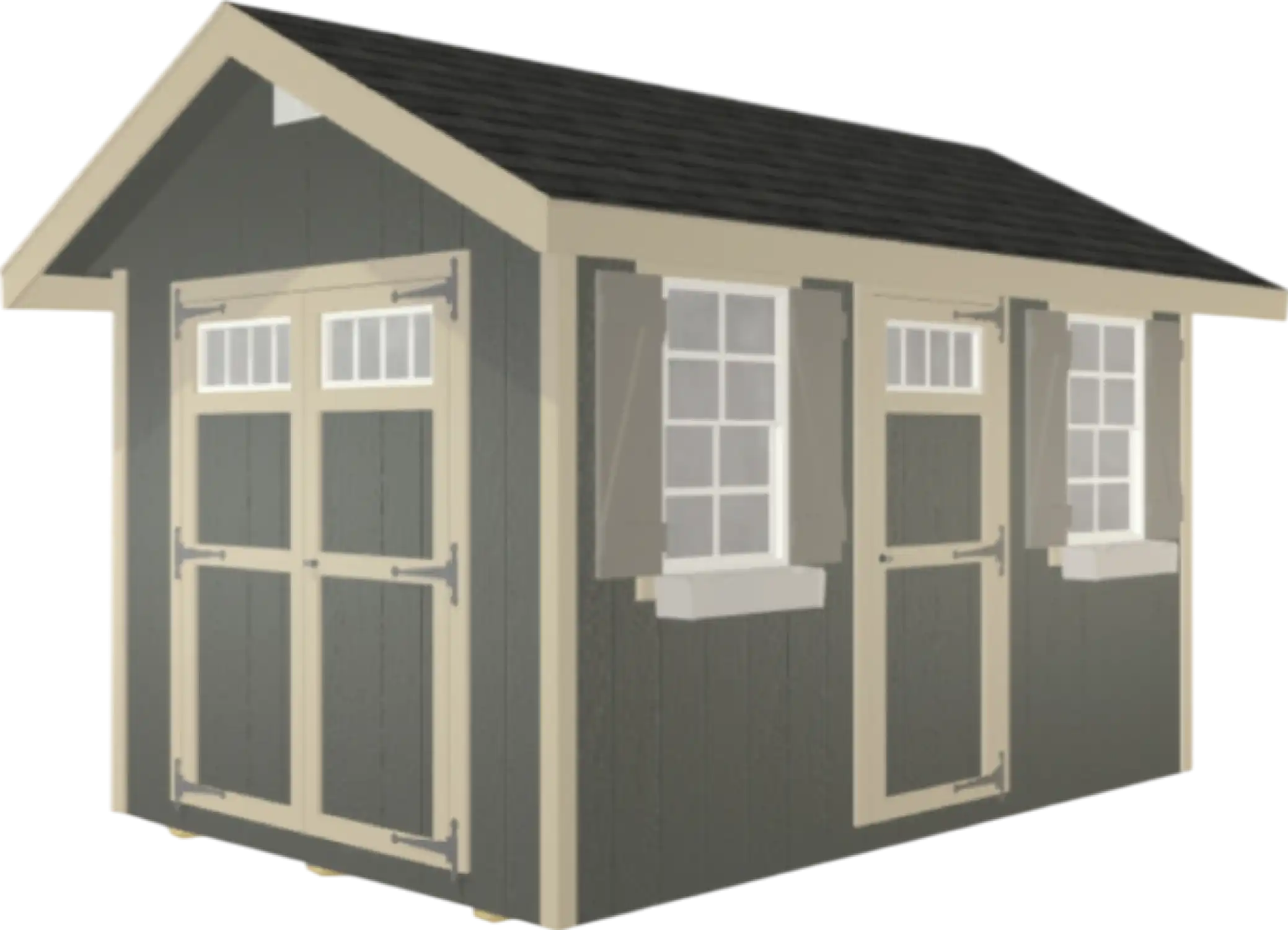 EZ-FIT Riverside Shed Kit 8' x 12' Wood Storage with Pre-Installed Windows and Doors New