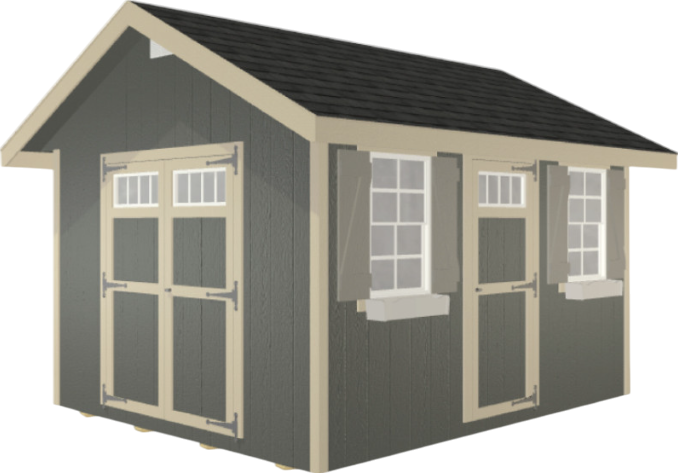 EZ-FIT Riverside Shed Kit 10' x 12' Wood Storage with Pre-Installed Windows and Doors New
