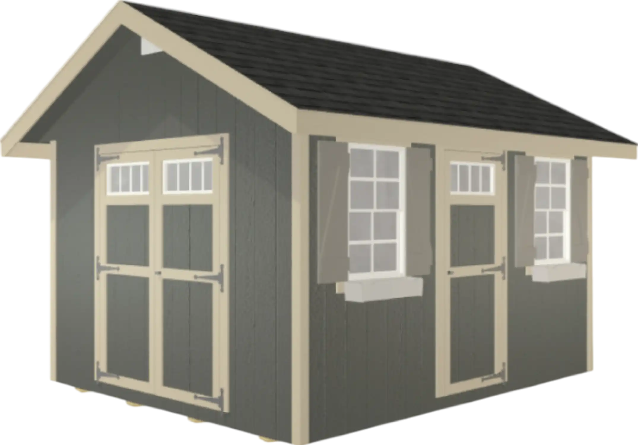 EZ-FIT Riverside Shed Kit 10' x 12' Wood Storage with Pre-Installed Windows and Doors New
