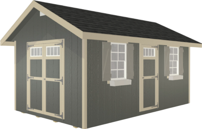 EZ-FIT Riverside Shed Kit 10' x 16' Wood Storage with Pre-Installed Windows and Doors New