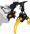 59" Multi-purpose Hydraulic Rotating Log Grapple For Mini Skid Steer, 1500lbs Lift Capacity, 360° Rotational Ability