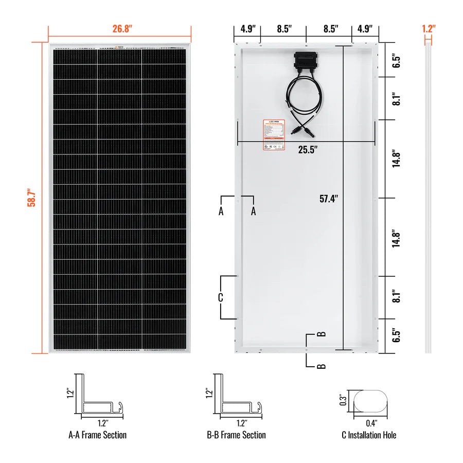 Rich Solar RS-M200P Solar Panel Mega 200 Pro 200W 24V New
