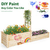 Raised garden bed with trellis in natural fir wood, featuring two planter boxes and customizable painting options.
