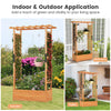Raised garden bed with arch trellis made of fir wood, perfect for climbing plants and outdoor decoration.