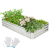 Galvanized metal raised garden bed 6 x 3 ft with open-ended base, ideal for growing vegetables and flowers.
