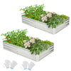 Metal galvanized raised garden bed set, 6 x 3 ft, with open-ended base for growing vegetables and flowers, includes.