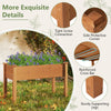 Raised garden bed with legs, featuring drainage holes and reinforced crossbar, perfect for backyard planting.