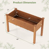 Raised garden bed with legs, 30-inch height, brown wood frame, features drainage holes for healthy plant growth.