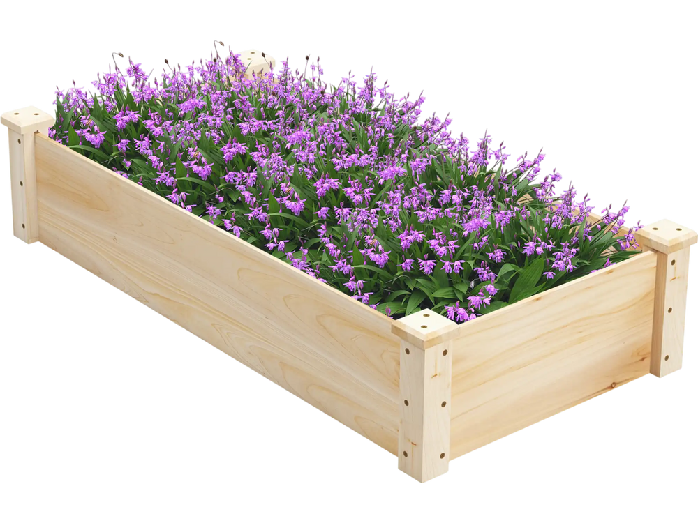 Raised Garden Bed Fir Wood Wooden Square Wood Planter Box for Garden