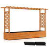 Raised garden bed planter box with lattice trellis, crafted from sturdy pine wood, ideal for climbing plants and.