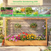 Raised garden bed planter box with lattice trellis, crafted from sturdy pine wood, perfect for growing climbing plants.