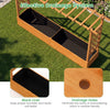 Raised garden bed planter box with lattice trellis and drainage holes, crafted from sturdy pine wood for plant.