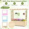 Wooden elevated planter box with hanging roof, made of durable pine, ideal for gardens and patios, perfect for plant.