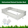 Metal galvanized raised garden bed measuring 6 x 3 ft, designed for plant cultivation with an open-ended base for.