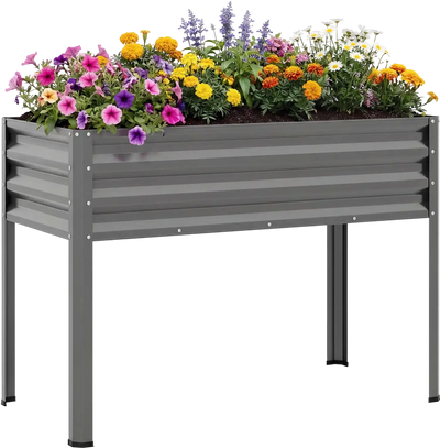 Costway Raised Garden Bed with Legs Metal Elevated Planter Box 32619956 New
